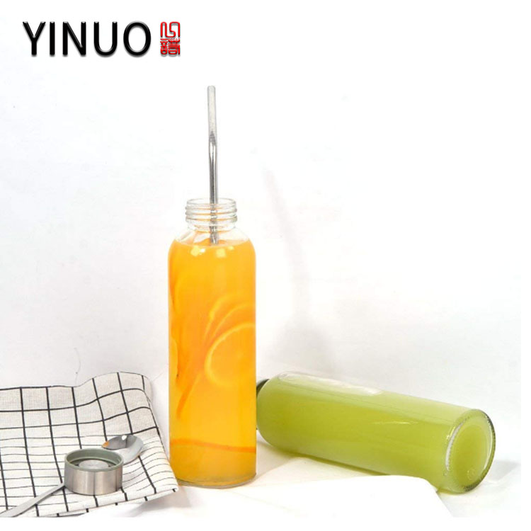 hot sell 500ml 16oz cylinder juice fruit glass bottle for Kombucha Milk Tea Soft Smoothie beverage