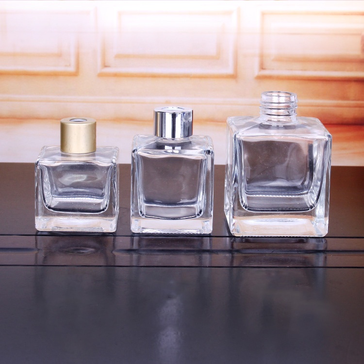 hot sell 50ml matte black color square reed diffuser aroma glass bottle for perfume