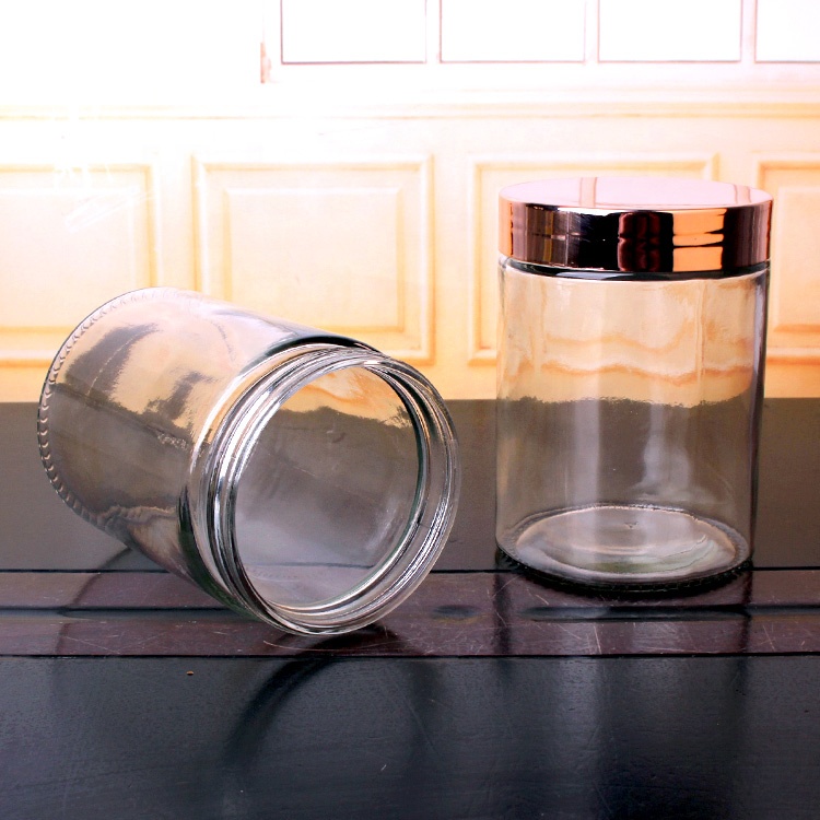 hot sell 650ml 22oz cylinder wide mouth glass storage cookie jar for food with plastic cap