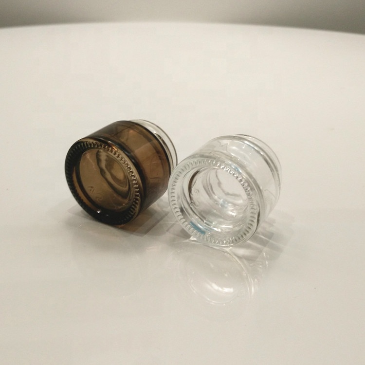 hot sell 8g amber/brown/clear glass cream jar cosmetic cream jar