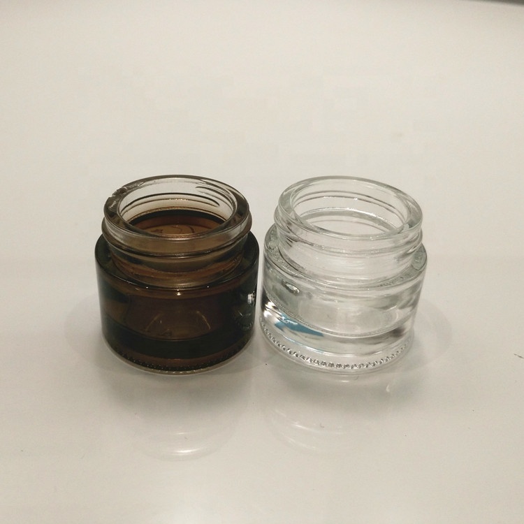 hot sell 8g amber/brown/clear glass cream jar cosmetic cream jar