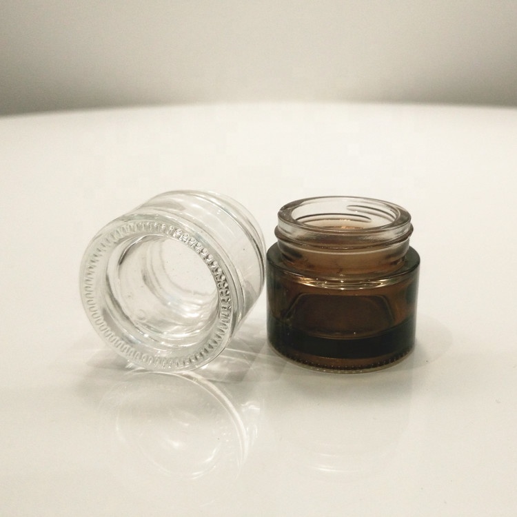 hot sell 8g amber/brown/clear glass cream jar cosmetic cream jar