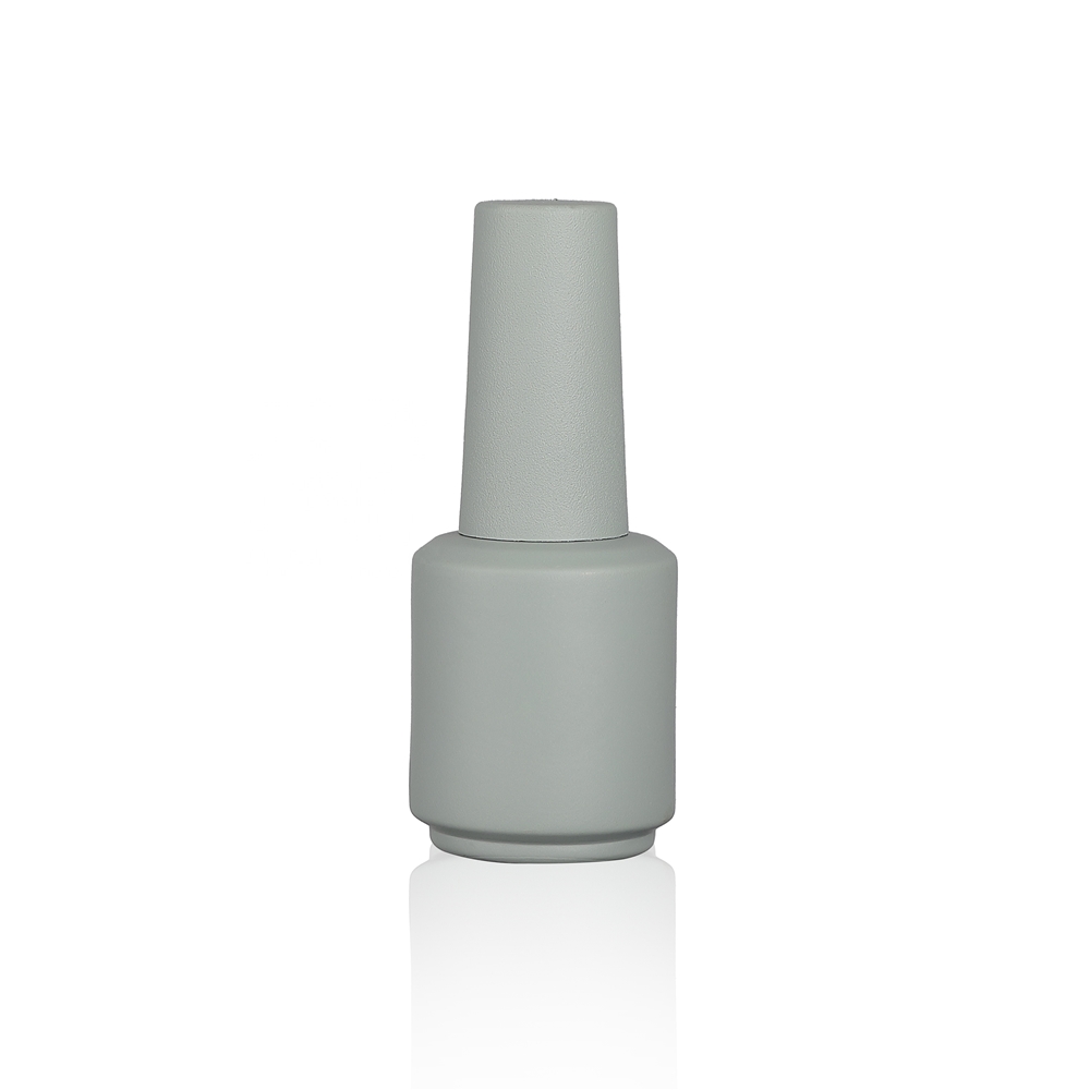 hot sell china factory 15ml custom matte red spray empty uv gel nail polish bottles with black caps and brush