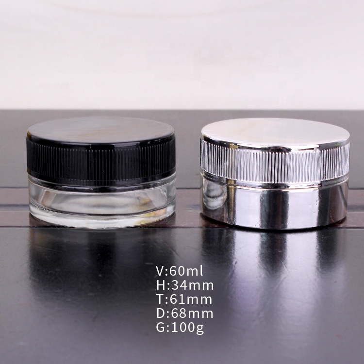 hot sell electroplated 60ml 2oz child resistant jar for food cream storage with child proof lid
