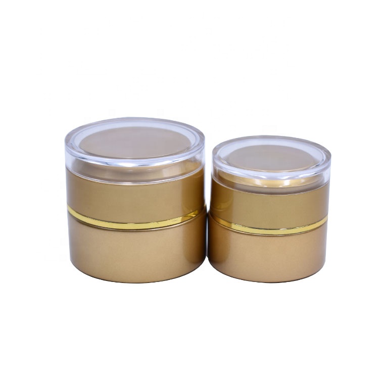 hot sell luxury 20g 30g gold empty round moisturizer facial cream double wall glass jar
