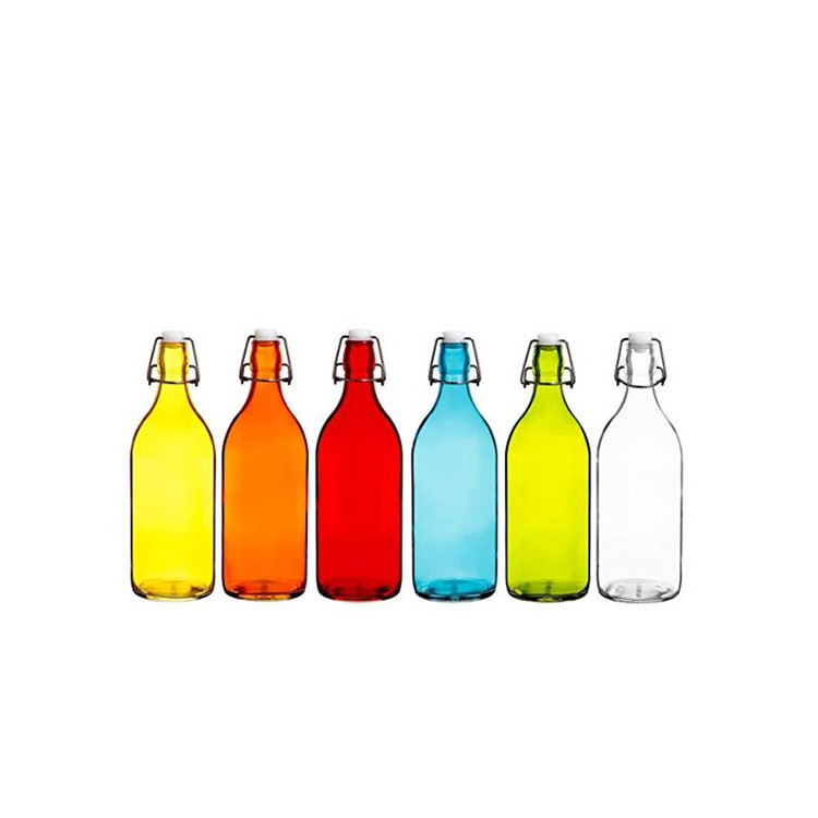 hot selling 1000ml Clear Beverage Juice Milk Beer Glass Bottle With Swing Top