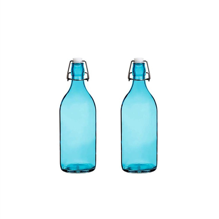 hot selling 1000ml Clear Beverage Juice Milk Beer Glass Bottle With Swing Top