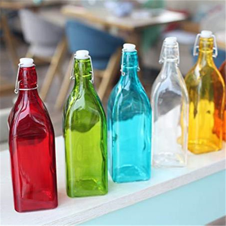 hot selling 1000ml Clear Beverage Juice Milk Beer Glass Bottle With Swing Top