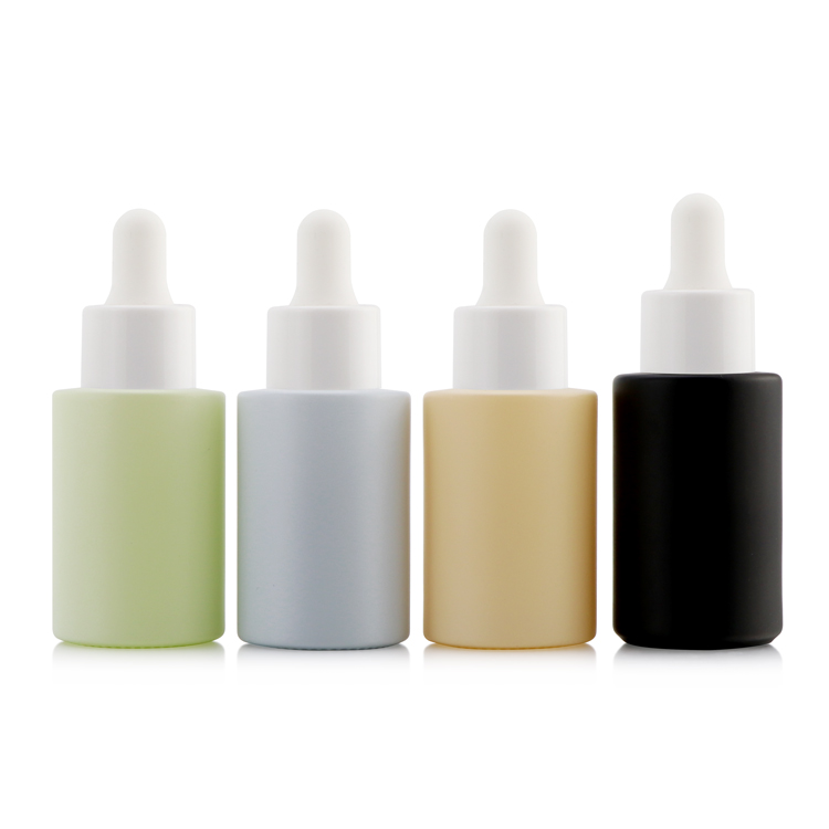 hot selling 10ml 20ml 30ml round dropper glass Bottle small Cylinder glass bottle flat
