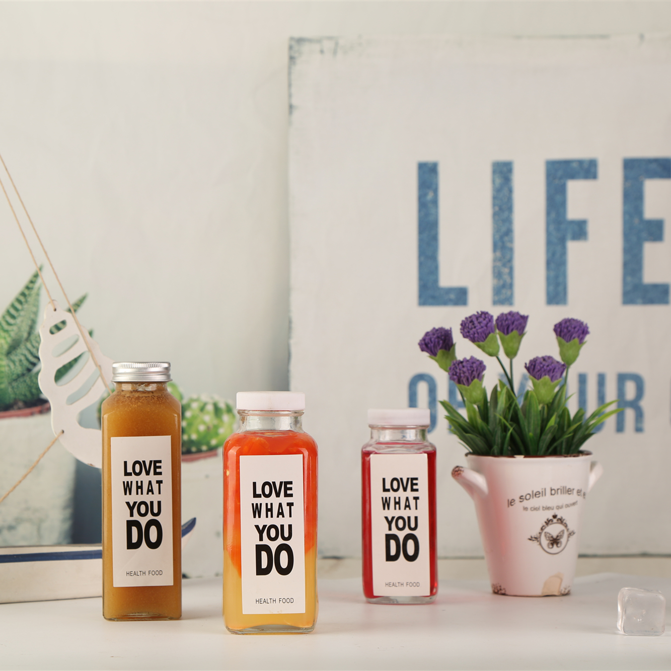 hot selling 12Oz Juice Bottle Pet Bottle 350Ml Glass Round Frosted Coffee Cold Press Beverage Bottle With Cap