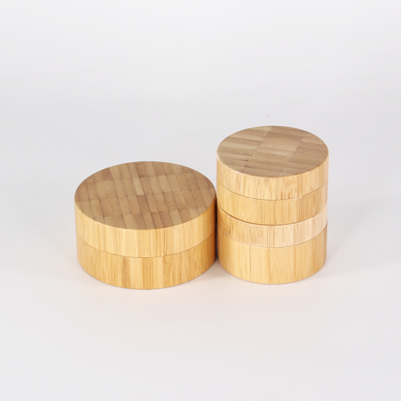 hot selling 50g 100g 200g mini home storage silver plastic jar full covered bamboo jar units hot products