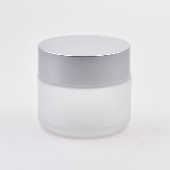 hot selling 50ml frosting surface round screw top skin care cream jar cosmetic bottle creamjars with plastic lid