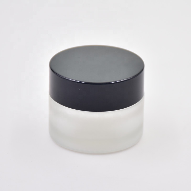 hot selling 50ml frosting surface round screw top skin care cream jar cosmetic bottle creamjars with plastic lid