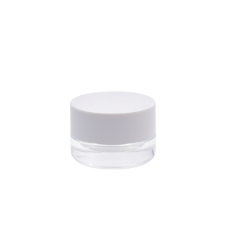hot selling 5g small clear glass jars cosmetic glass eye cream jar with white plastic lid 10g 20g 30g 50g 100g also available