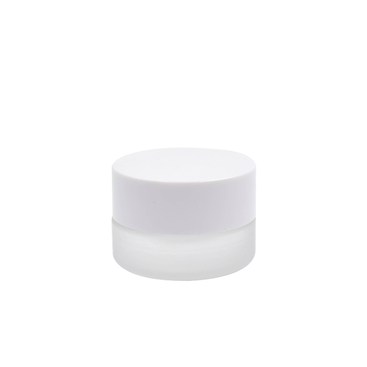 hot selling 5g small clear glass jars cosmetic glass eye cream jar with white plastic lid 10g 20g 30g 50g 100g also available