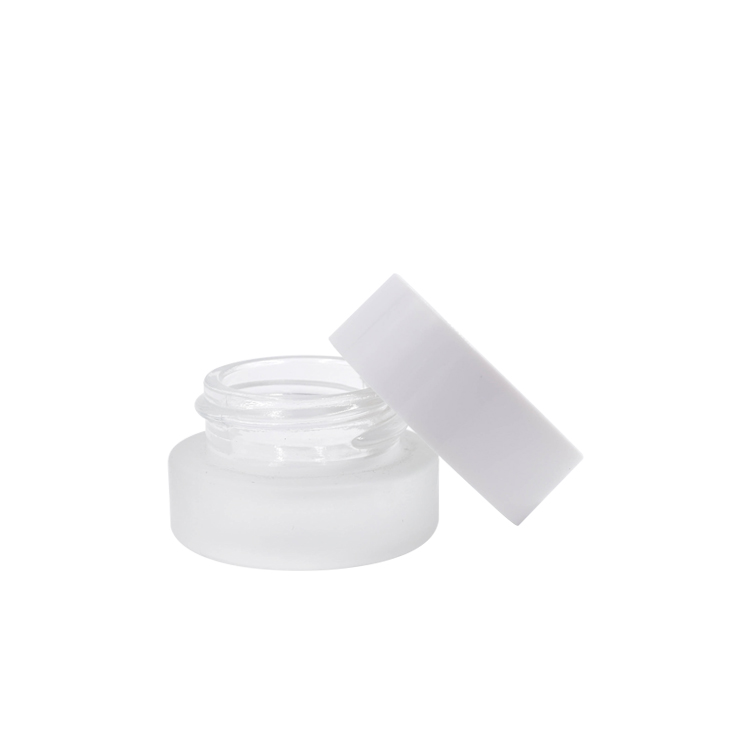 hot selling 5g small clear glass jars cosmetic glass eye cream jar with white plastic lid 10g 20g 30g 50g 100g also available