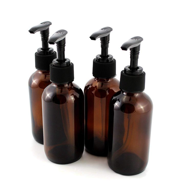 hot selling clear 500ml boston round glass bottle pump 28/400