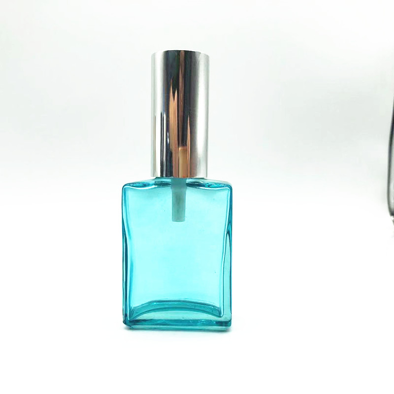 hot selling factory directly sales free samples square black color glass perfume bottle with sprayer pump and serum pump