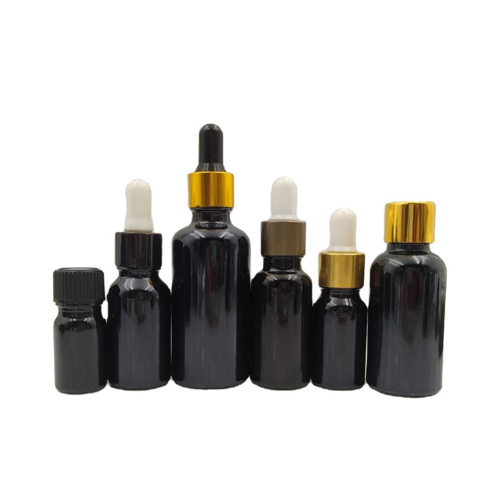 hot selling fast delivery 15ml black glass essential oil dropper bottle