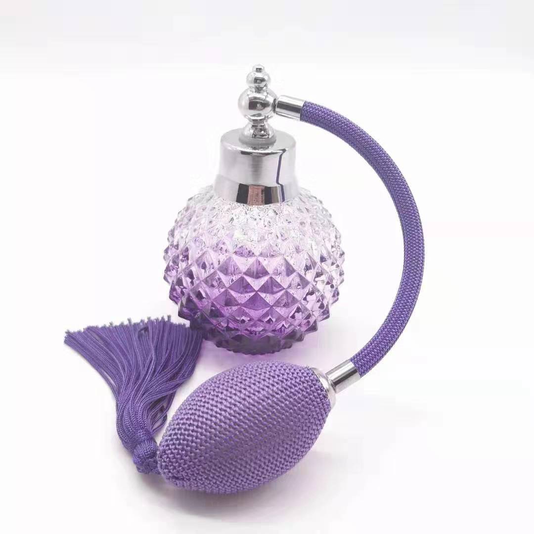 hot selling luxury crystal vintage style 100ml perfume spray bottle colorful perfume bulb atomizer