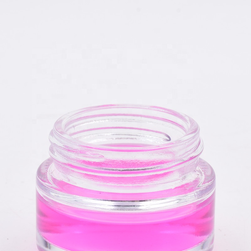 hot selling straight side 1 oz clear round food storage child resistant cbd flower buds glass jar with plastic child proof lid