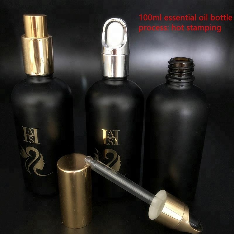 hot stamping 100ml glass dropper essential oil bottle