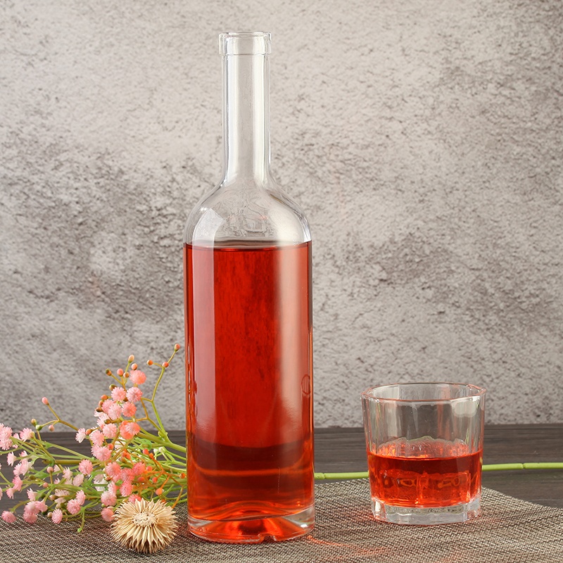 hot stamping Stocked 1000ml 750ml 500ml liquor bottles vodka glass bottle with cork