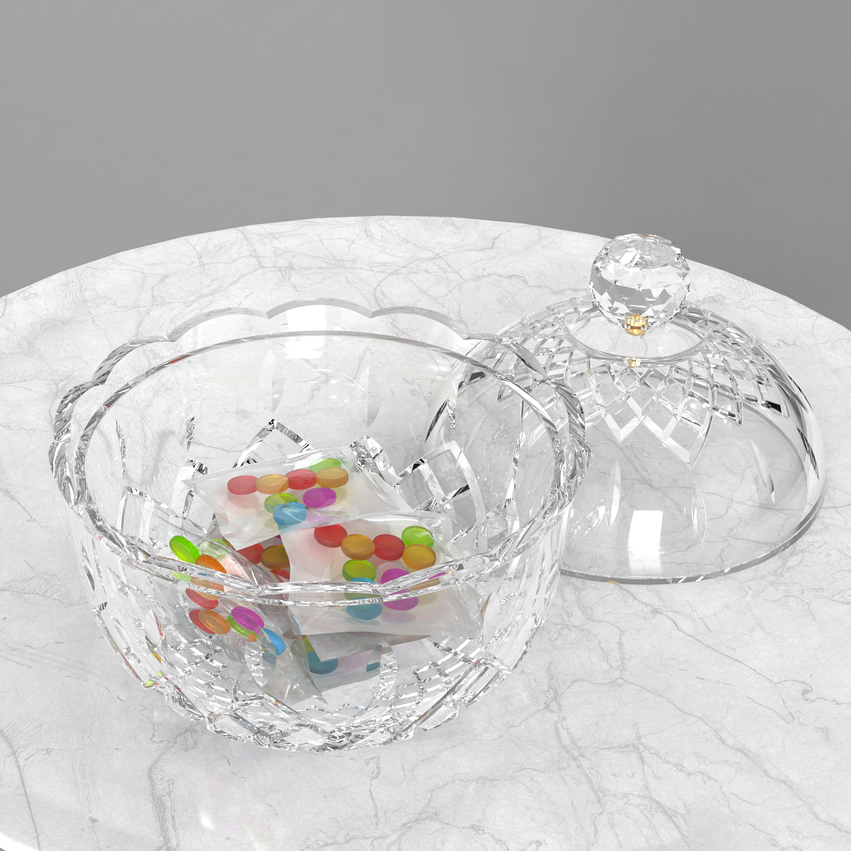 hot wedding Round sugar storage acrylic pot plastic crystal candy jar with lids