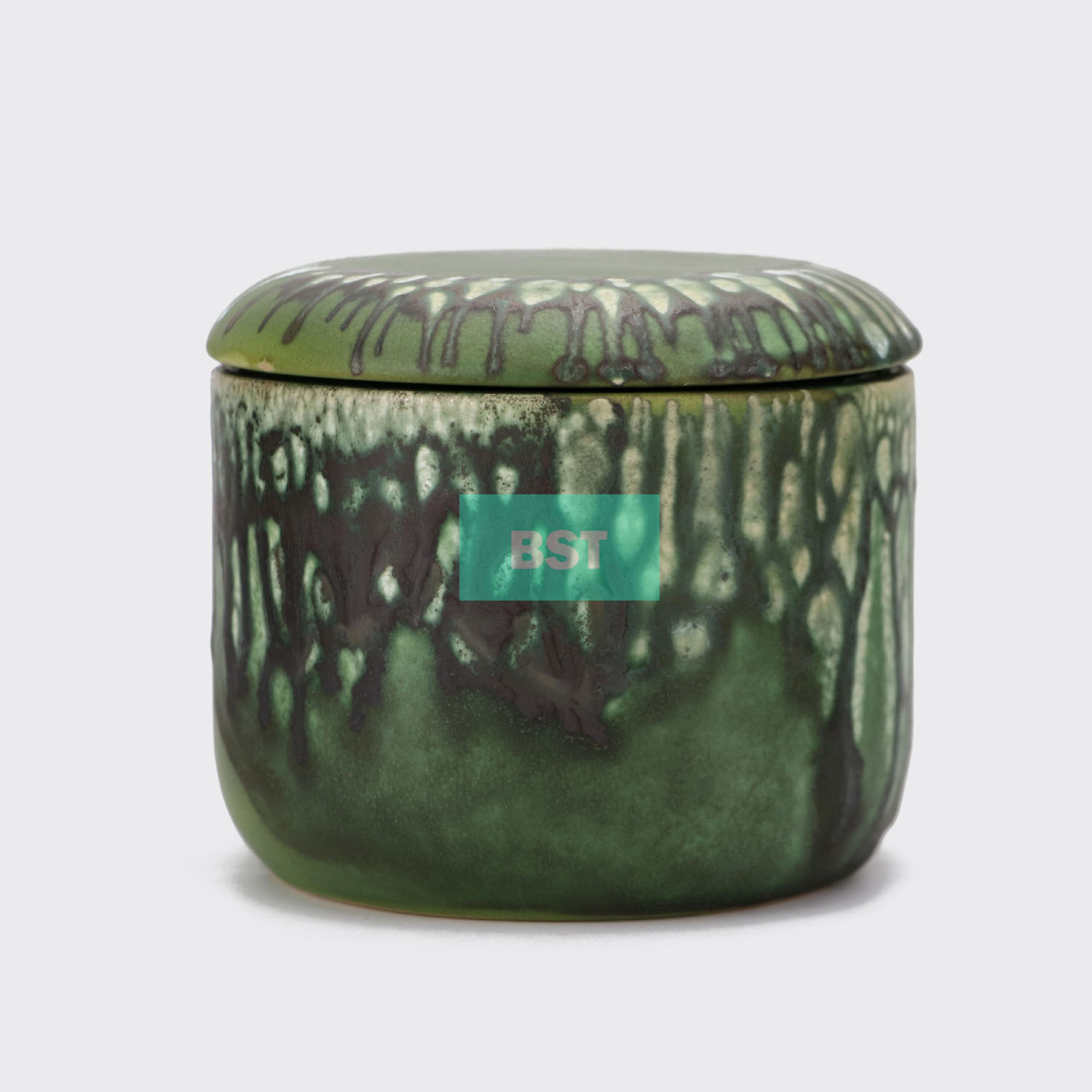 hotel dark green ceramic storage jar with lid for home or hotel decorative