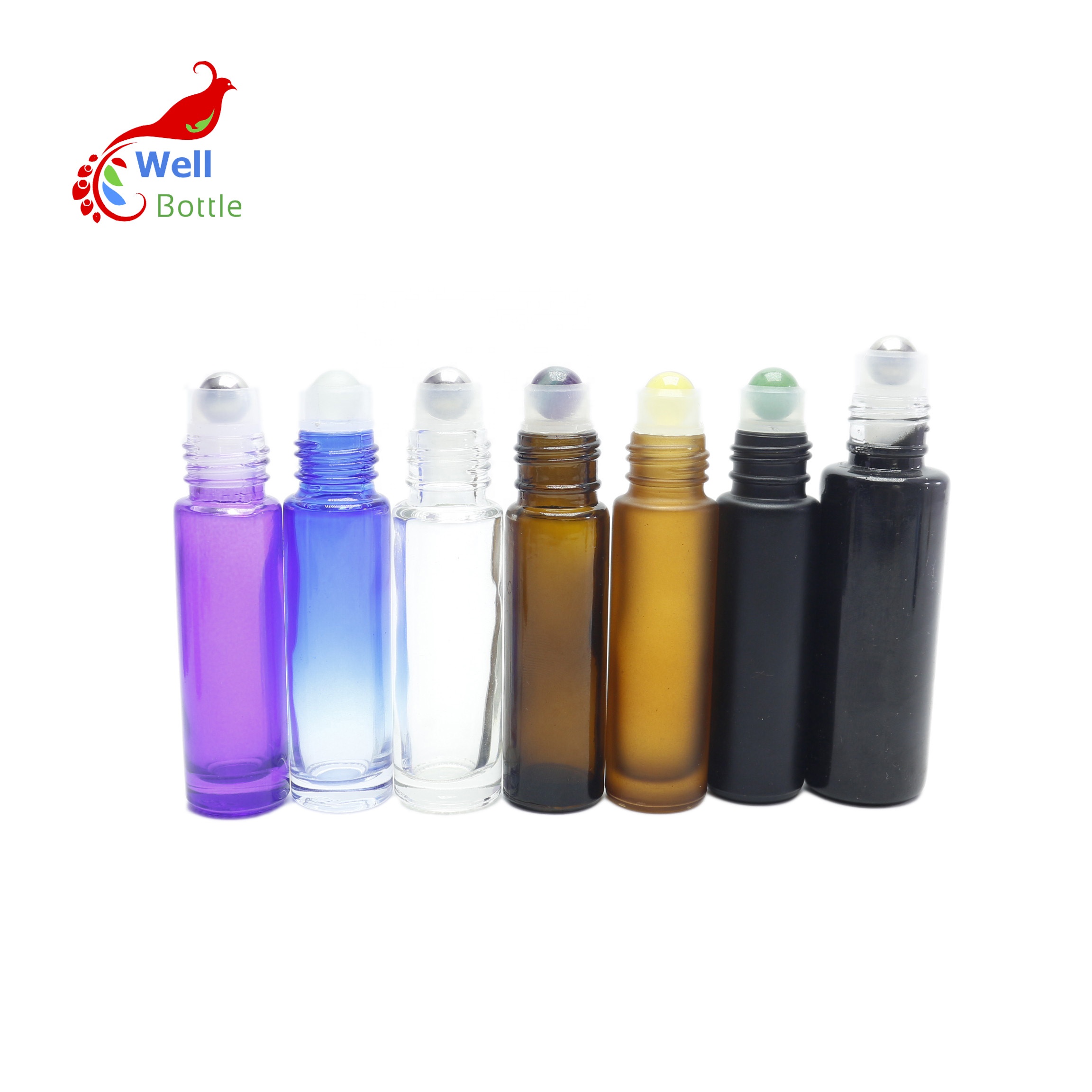 hotsale 3ml 5ml 10ml colored glass roll on bottle roller bottle for essential oil GRB-300C
