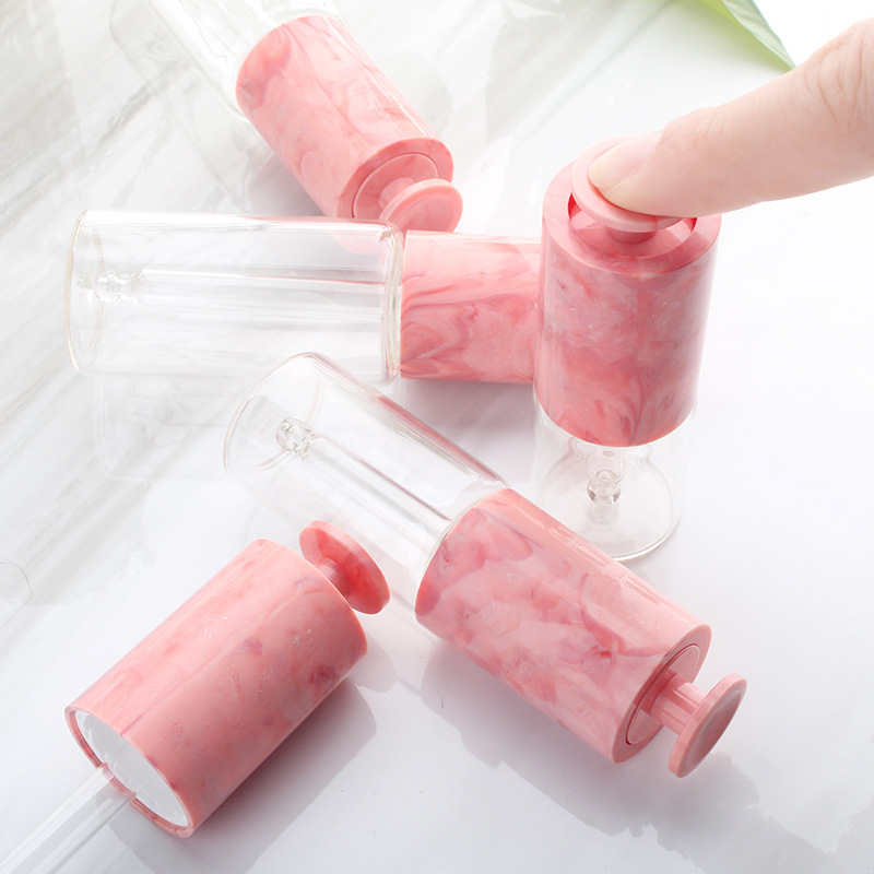 hotsale popular wholesale pink cap dropper bottle push dropper bottle 15ml 30ml oil dropper glass bottle