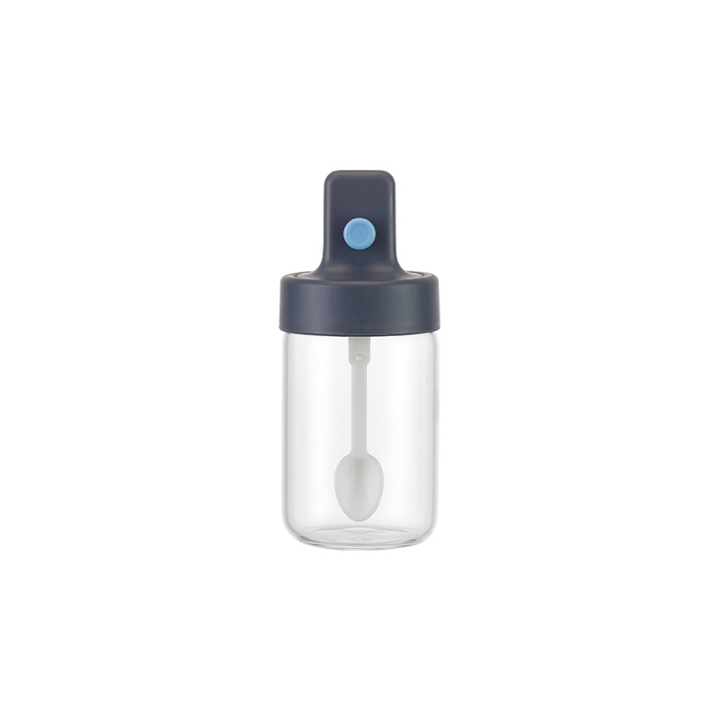 household glass seasoning jar bottle  with spoon for kitchen