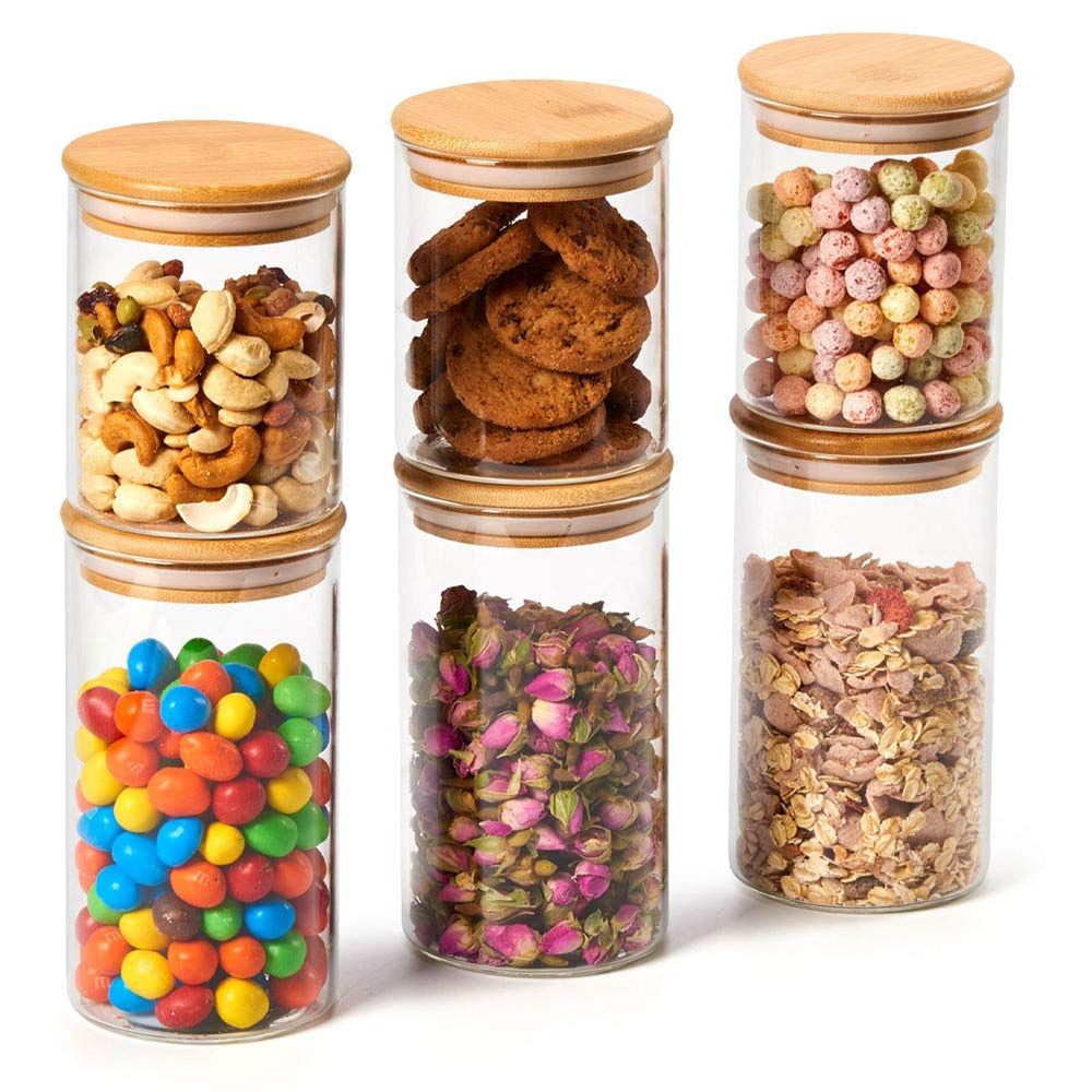 huge glass container / designer storage jars / glass tea sugar and coffee jars