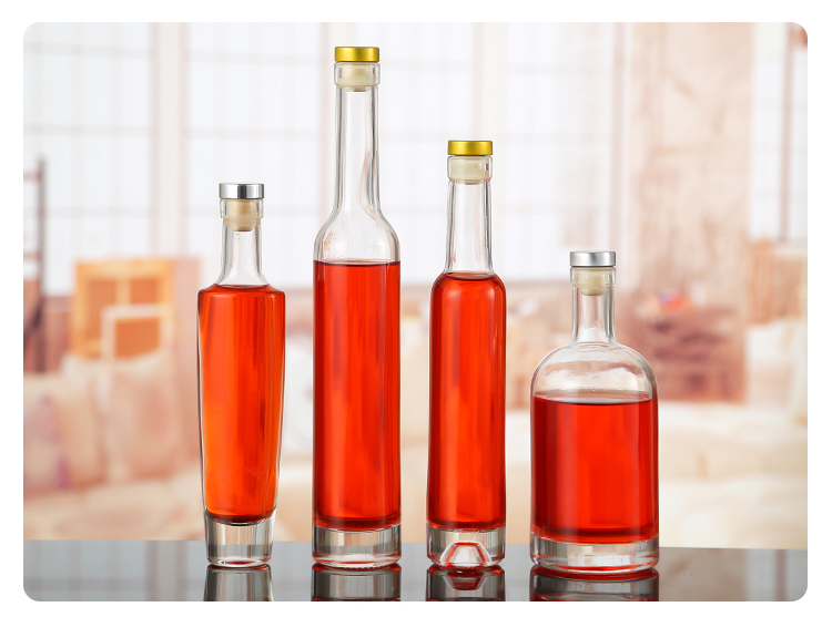 in Bulk Unique Empty Glass Wine Bottle 200ml 375ml 500ml 700ml 750ml Luxury Clear Glass Bottle with Screw Cap
