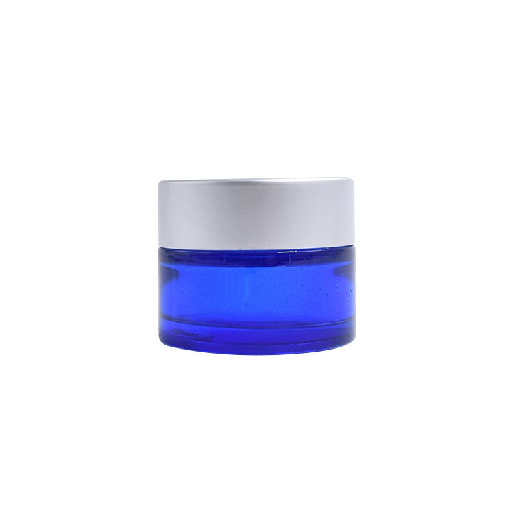 in bulk blue glass container cosmetic cream lotion glass jar