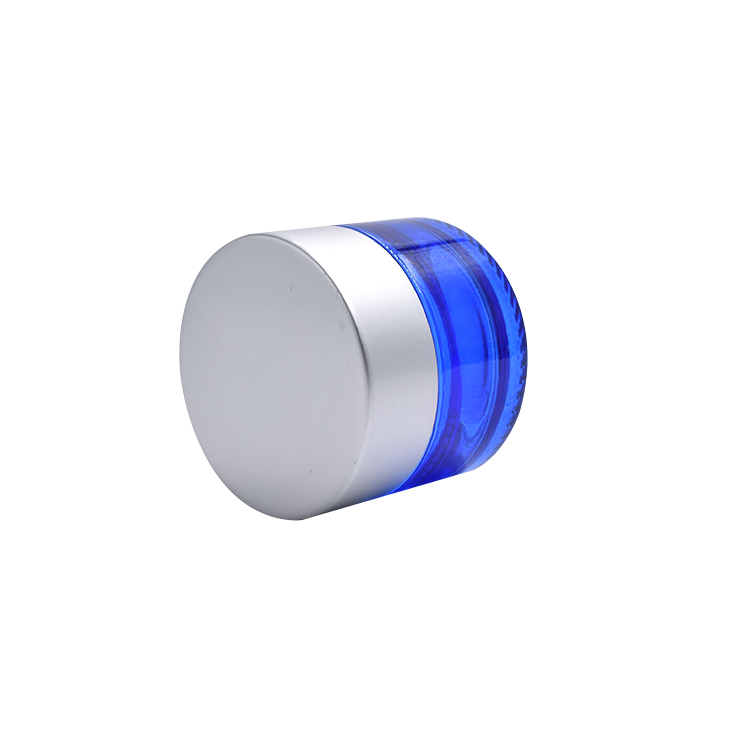 in bulk blue glass container cosmetic cream lotion glass jar