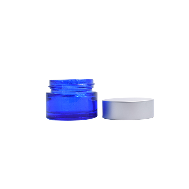 in bulk blue glass container cosmetic cream lotion glass jar