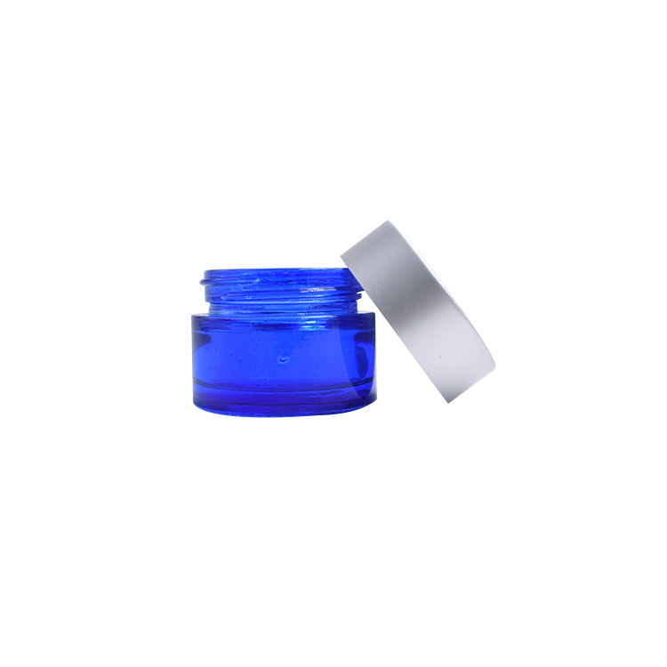 in bulk blue glass container cosmetic cream lotion glass jar