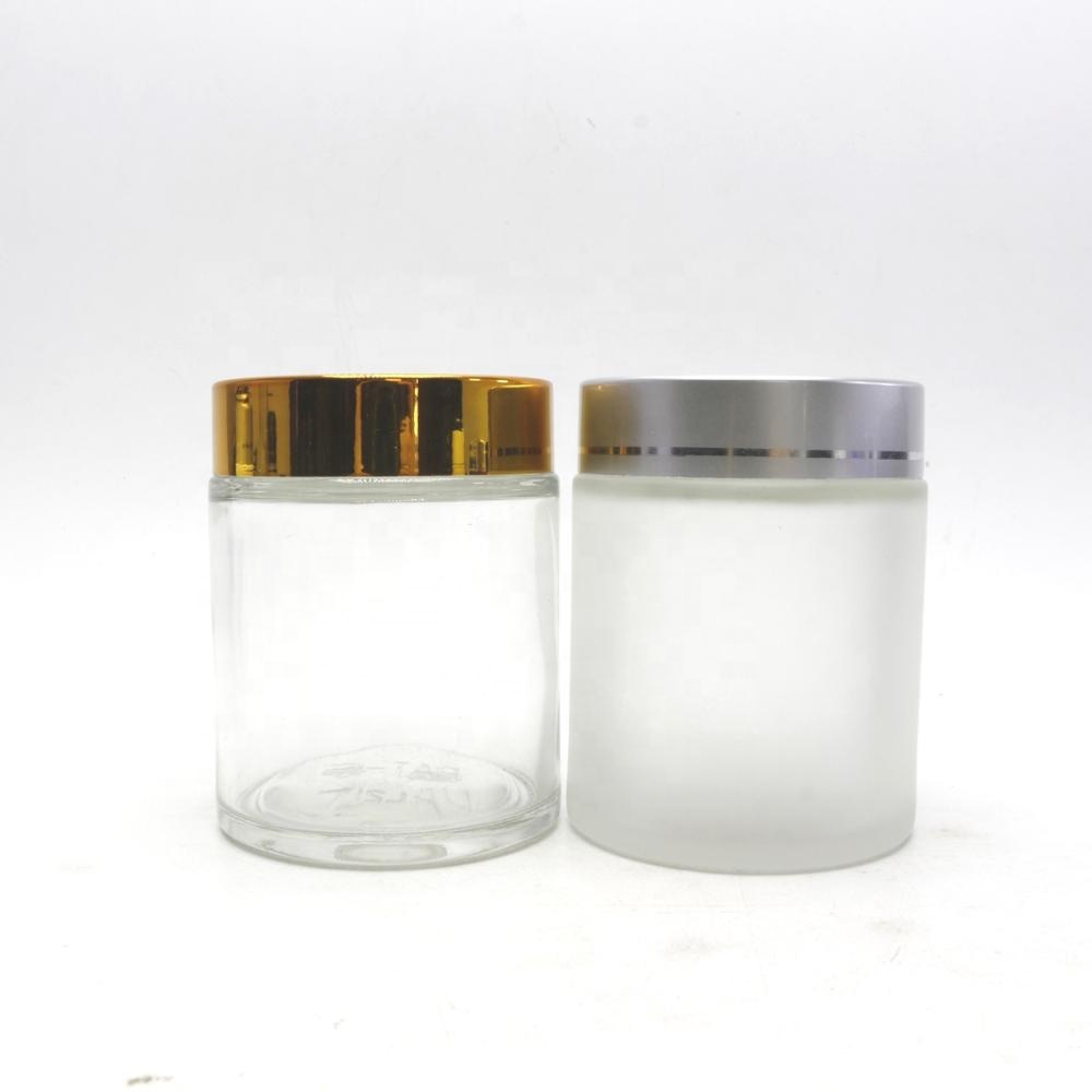in stock 100ml 120ml 4oz frosted amber green glass cosmetic jar with lid for face cream GJ-14N