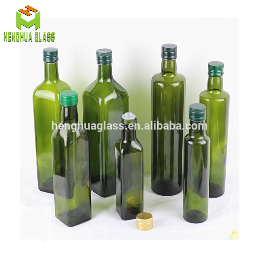 in stock 100ml 250ml 500ml 750ml 1000ml dark green brown round square marasca olive oil glass bottles wholesale