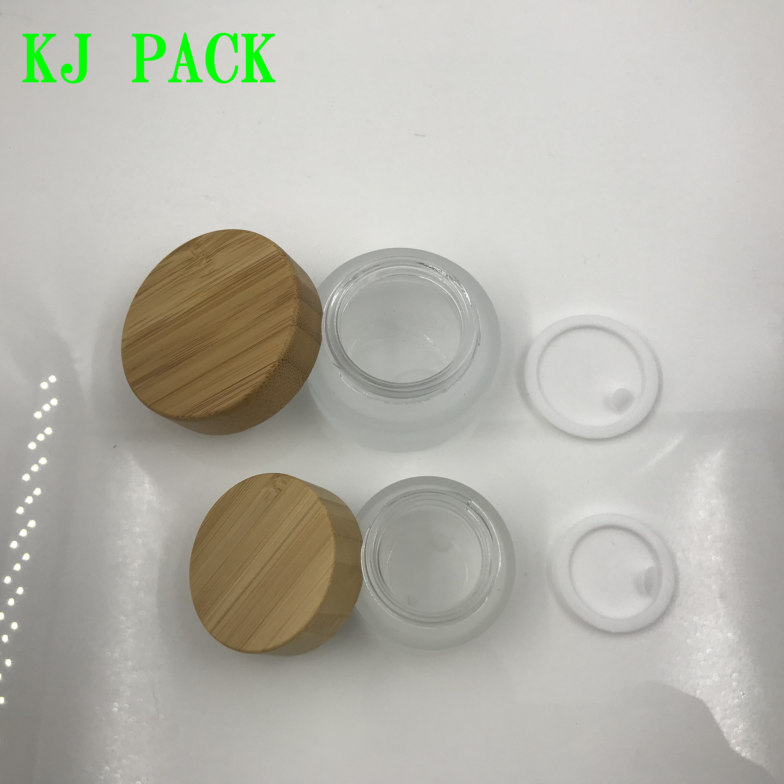 in stock 10ml 10g 15g 30g 50g 100g 4oz clear black glass bamboo lid cosmetic jar frosted glass jar with bamboo lid