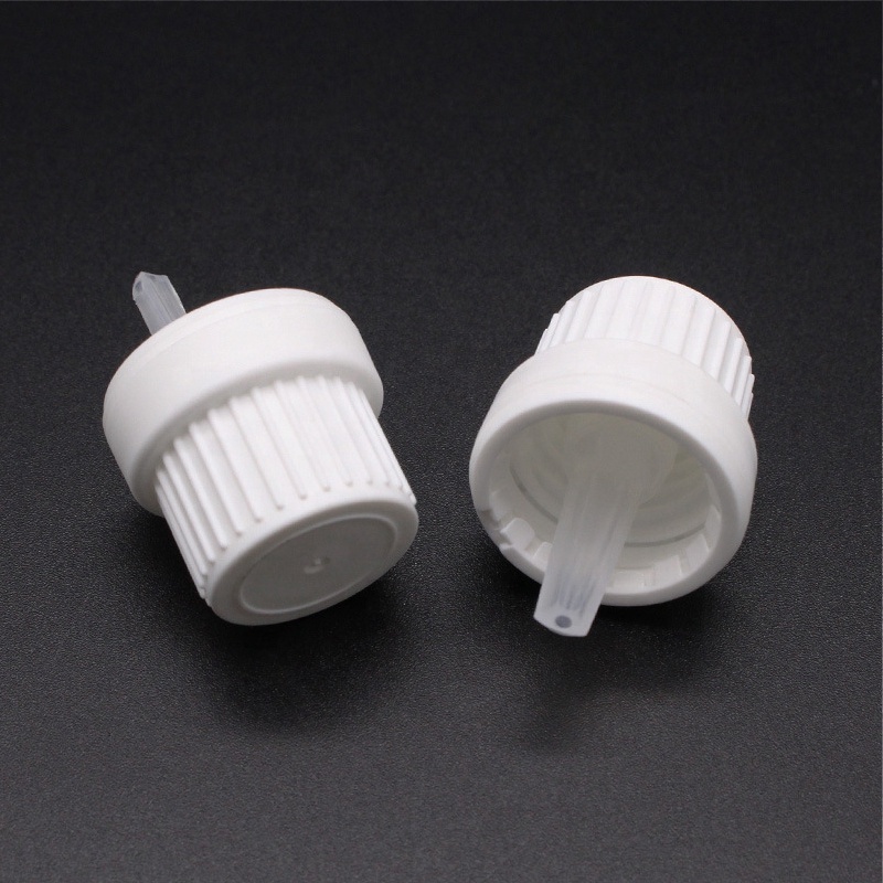 in stock 18/410 white black plastic tamper evident screw cap for glass dropper bottle (DRG26)