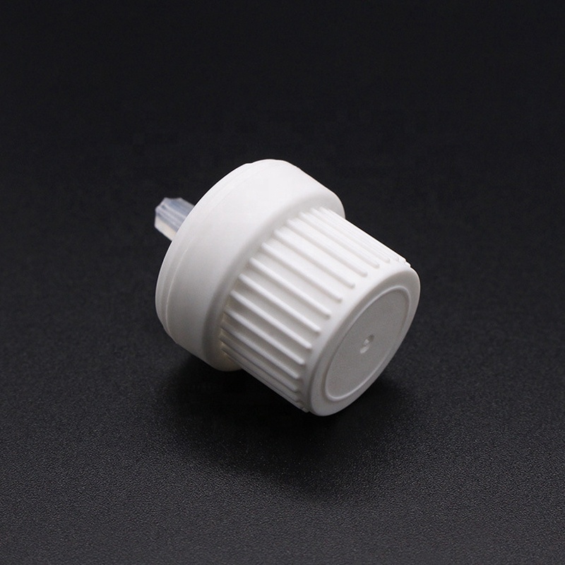 in stock 18/410 white black plastic tamper evident screw cap for glass dropper bottle (DRG26)