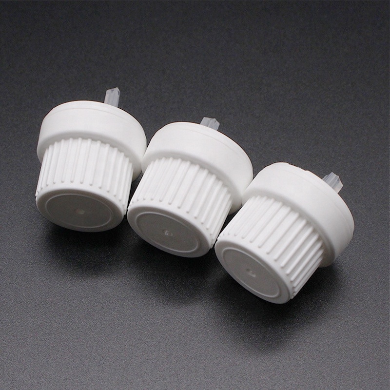 in stock 18/410 white black plastic tamper evident screw cap for glass dropper bottle (DRG26)