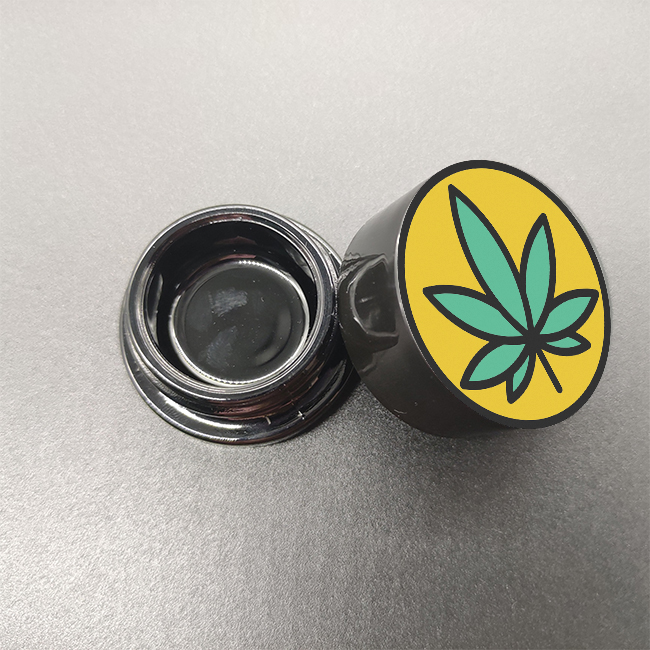 in stock 5ml 7ml 9ml black uv material childproof CBD concentrate container cosmetic cream jar low MOQ with plastic lid