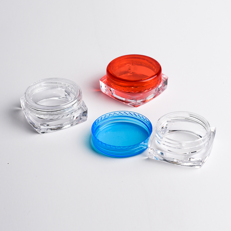 in stock empty colors 3g 5g plastic container cosmetic square shape cream jar