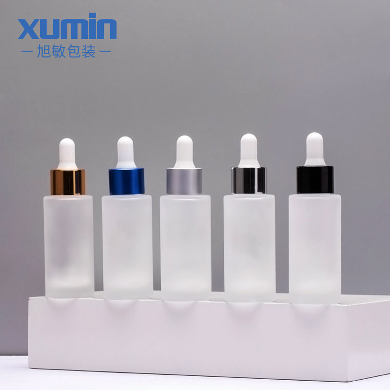 in stock frosted dropper bottle 30ml skin Care cream glass serum bottles with packaging