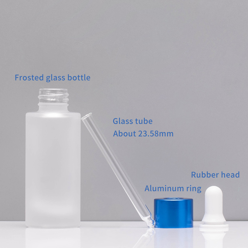 in stock premium serum/essential oil packaging frosted 1oz 30ml glass dropper bottles