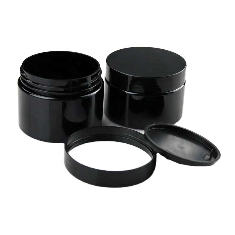 industrial cosmetic wax cream PET black Plastic jar with black lid 60ml 80ml 100ml 120ml 150ml 200ml 250ml