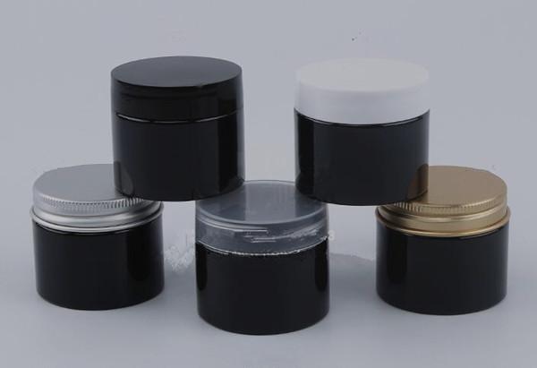 industrial cosmetic wax cream PET black Plastic jar with black lid 60ml 80ml 100ml 120ml 150ml 200ml 250ml